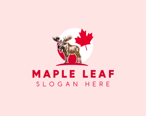 Canada Flag Moose logo design