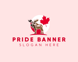 Canada Flag Moose logo design