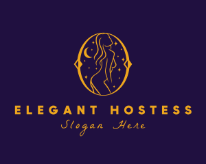 Hostess - Astral Naked Woman logo design