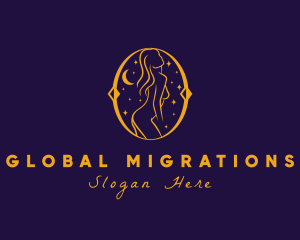 Astral Naked Woman logo design