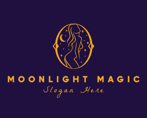 Midnight - Astral Naked Woman logo design