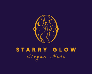 Starry - Astral Naked Woman logo design