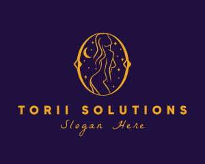 Astral Naked Woman logo design