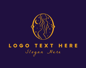 Naughty - Astral Naked Woman logo design