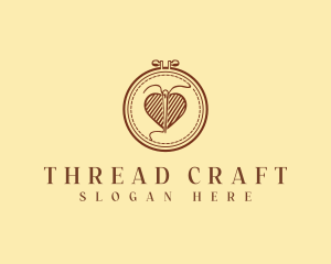 Stitching - Embroidery Needle Heart logo design