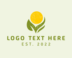 Vegan - Sun Leaf Gardening logo design