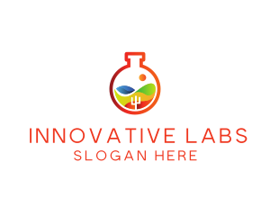 Gradient Lab Flask logo design