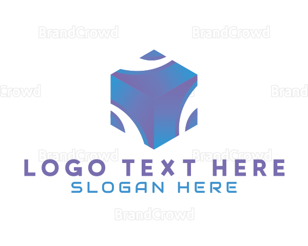 3D Technology Cube Company Logo