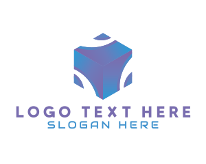 3D Technology Cube Company logo design