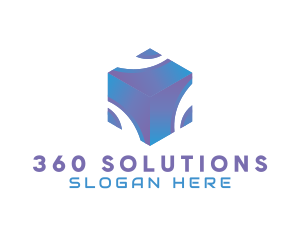 3D Technology Cube Company logo design