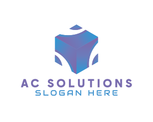 3D Technology Cube Company logo design