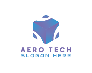 3D Technology Cube Company logo design