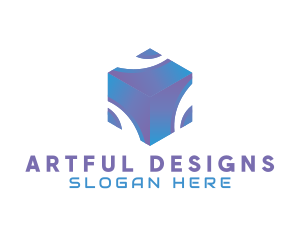 3D Technology Cube Company logo design