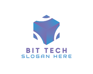 3D Technology Cube Company logo design