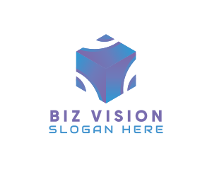 3D Technology Cube Company logo design