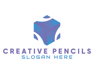 3D Technology Cube Company logo design