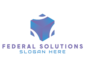 3D Technology Cube Company logo design