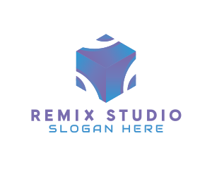 3D Technology Cube Company logo design