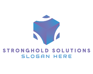 3D Technology Cube Company logo design