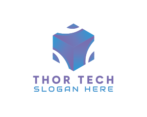 3D Technology Cube Company logo design