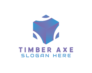 3D Technology Cube Company logo design