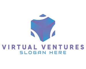 3D Technology Cube Company logo design