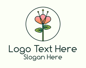 Orchid Flower Plant Logo