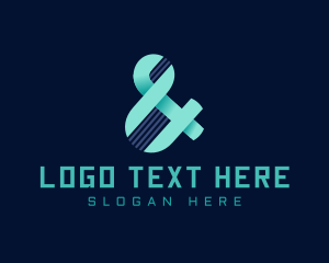 Modern - Ampersand Stripe Tech logo design