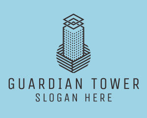 Skyscraper Building Tower logo design