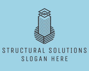 Structural - Skyscraper Building Tower logo design