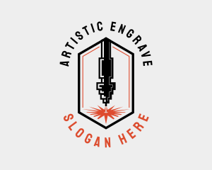 Engrave - Cutting Machine  Laser logo design