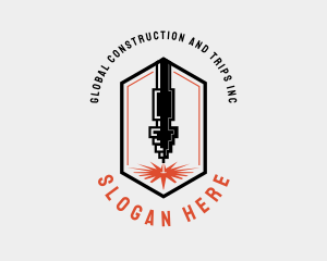 Drill - Cutting Machine  Laser logo design