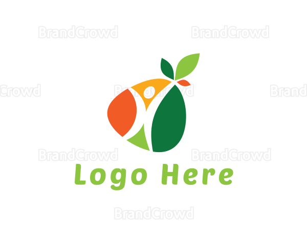 Colorful Fruit Vegetable Person Logo