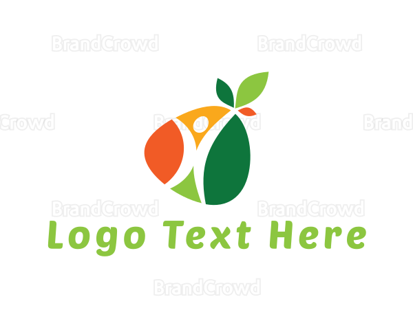 Colorful Fruit Vegetable Person Logo