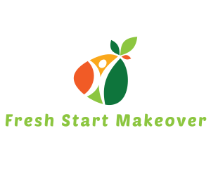 Colorful Fruit Vegetable Person  logo design