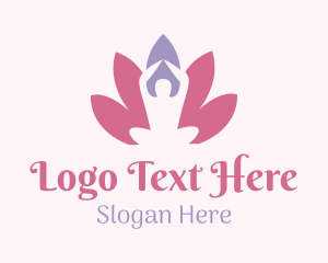Massage - Feminine Lotus Yoga Massage logo design