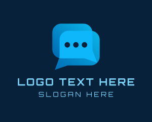 Speech Bubble - Cyber Messaging Chat App logo design