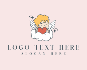 Baby - Cute Cupid Heart logo design
