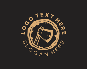 Logging - Wood Axe Carpentry logo design