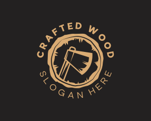 Wood Axe Carpentry logo design