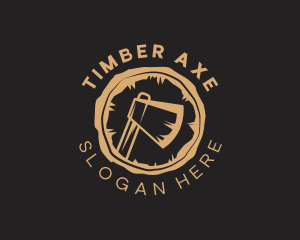 Wood Axe Carpentry logo design