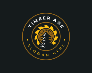 Sawmill Logging Lumberjack logo design