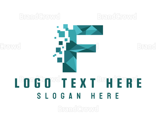 Pixel Technology Letter F Logo