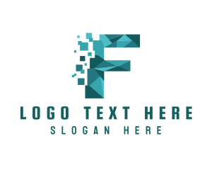 Application - Pixel Technology Letter F logo design