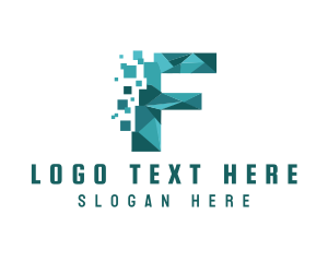 Online - Pixel Technology Letter F logo design