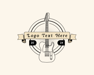 Badge - Rockstar Musician Guitar logo design