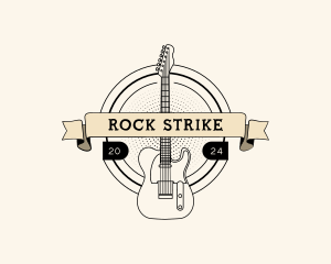 Rockstar Musician Guitar Band logo design