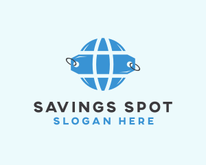 Discount - Price Tag Globe logo design