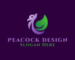 Peacock - Botanical Leaf Peacock logo design