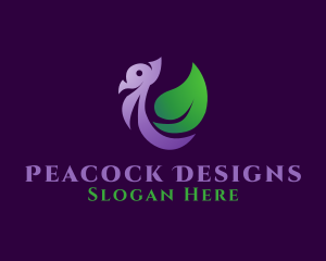 Peacock - Botanical Leaf Peacock logo design